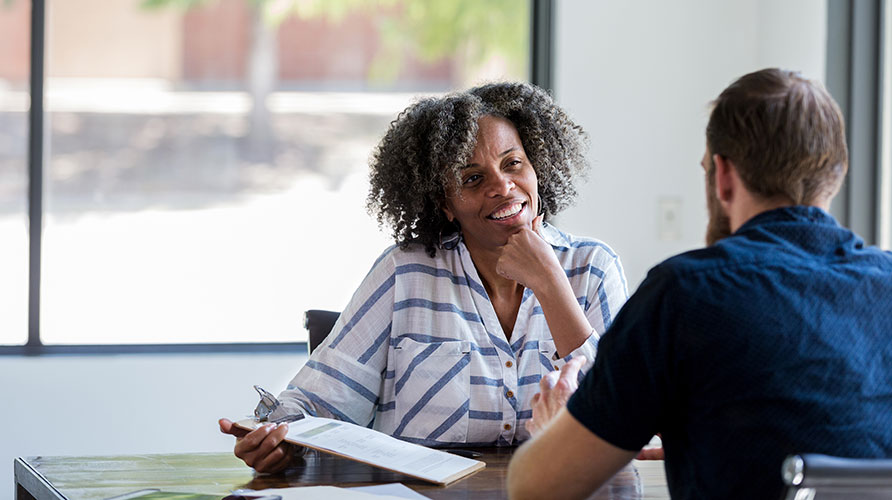 Two women negotiating